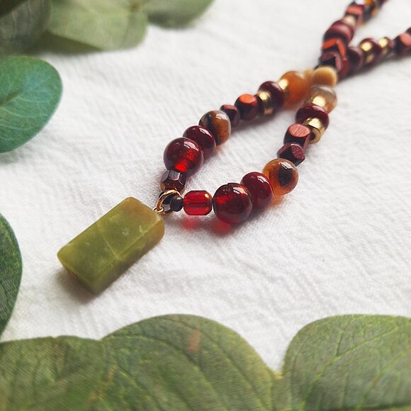 Serpentine Pendant Choker, Dark Cottagecore Boho Necklace, 24k Gold Witchy - Picture 7 of 7